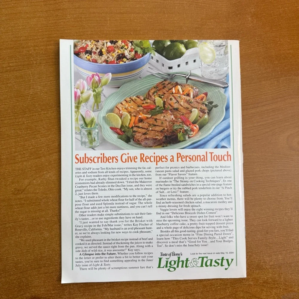 Taste of Home Light & Tasty Cookbook -‎ Vibrant Red and Blue Cover